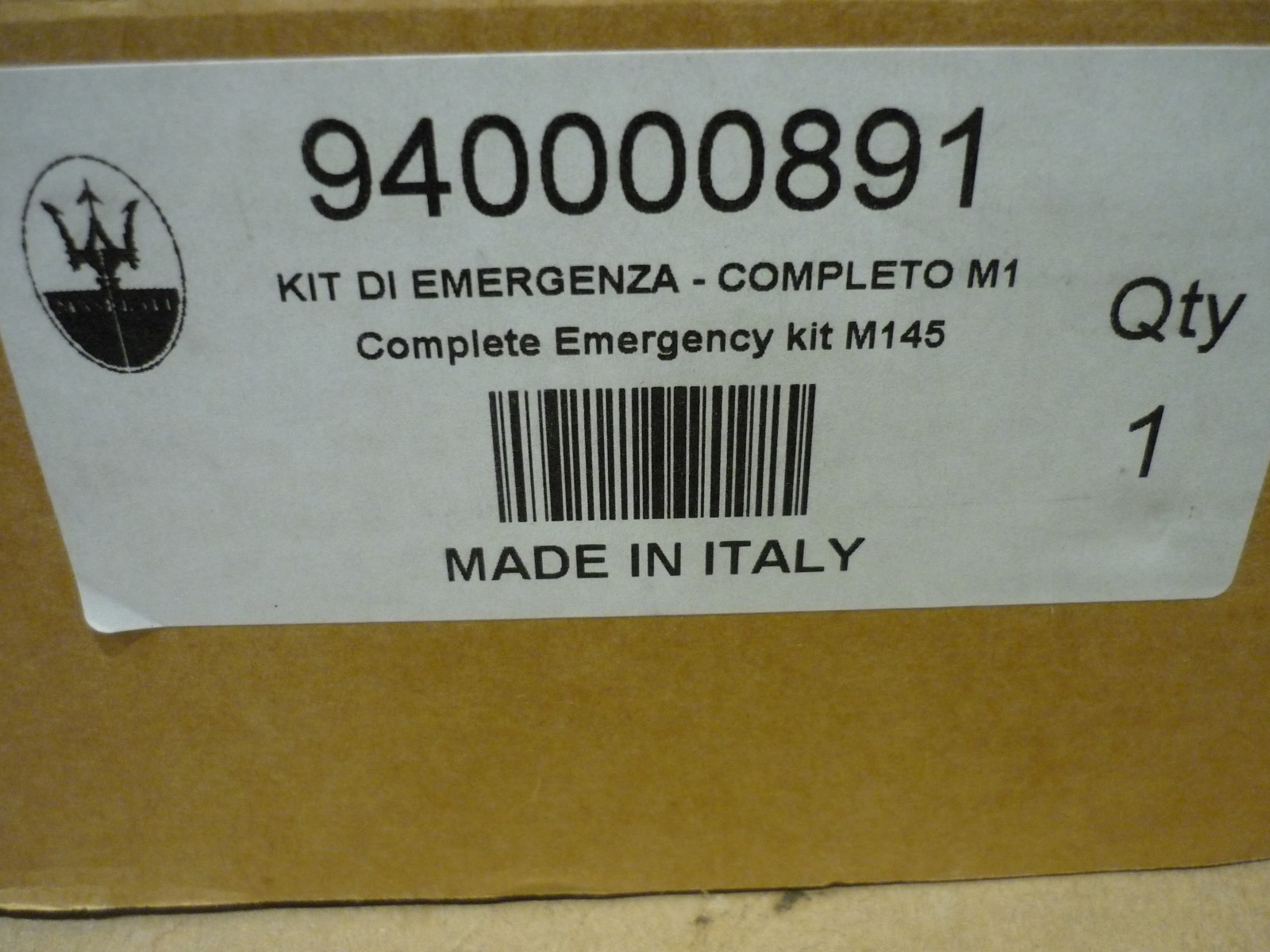 Maserati M145 Complete Emergency Kit (NEW) - P/N 940000891