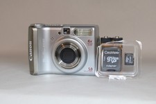 Canon PowerShot A530 Digital Camera 5MP 4x Optical Zoom Tested + SD