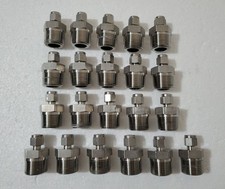 Lot of 21 Swagelok SS-400-1-12 1/4" tube x 3/4" NPT Connector Fitting - USED