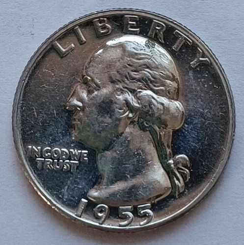 1955 Proof Washington Silver Quarter 25C coin