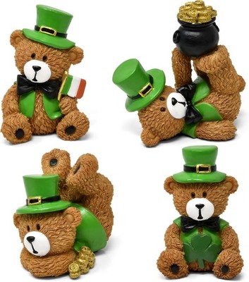 Gift Boutique St Patricks Day Bear Figurines Table Top Decor Set of 4 Mini Te...