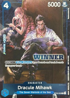 ONEPACT ワンパクト テグ withmuu 当選サイン ラキドロ トレカ Dracule Mihawk • ST03-005 Alt Art Foil Winner Pack Stamp One Piece