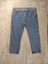Wrangler Mens Blue Jeans 46x30 Relaxed Fit GUC