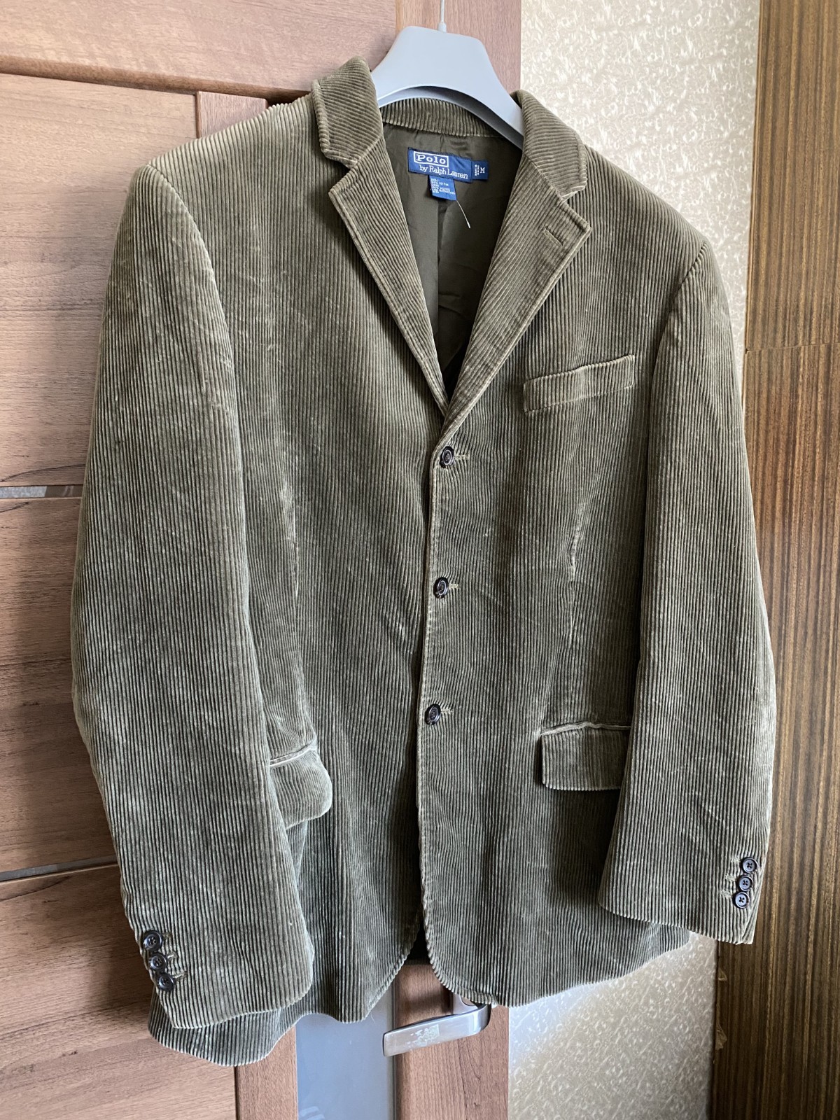 Polo Ralph Lauren Mens Vintage Corduroy Blazer Jacket 3-Button Olive Green M