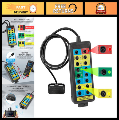 OBD2 Breakout Box with LED Indicator - 16-Pin Automotive Diagnostic Tool, Portab