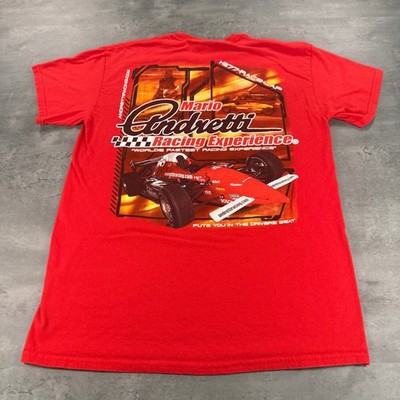 Mario Andretti F1 Racing T Shirt Medium Red Car Hotrod Nascar Drag Drift Y2K Tee