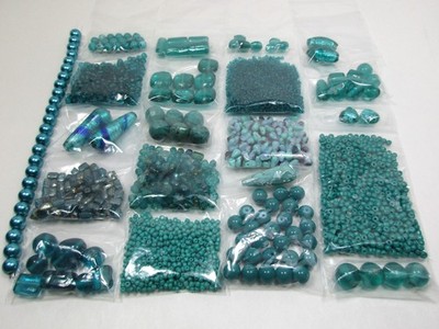 1/2 lb. Bulk Bead Lot - Craft & Jewelry Making - Teal & Turquoise Mix