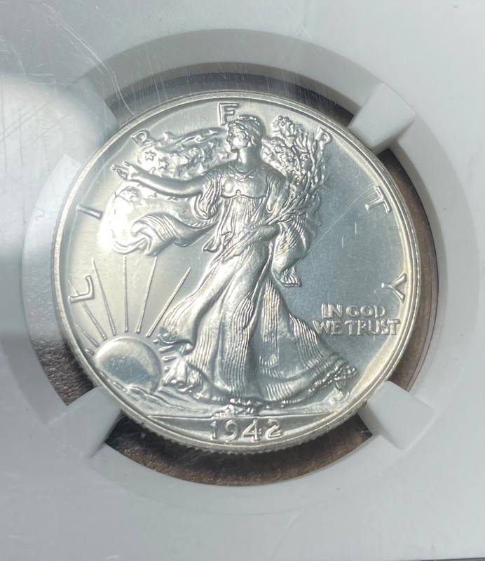 NGC Walking Half Dollar 1942 PF 65