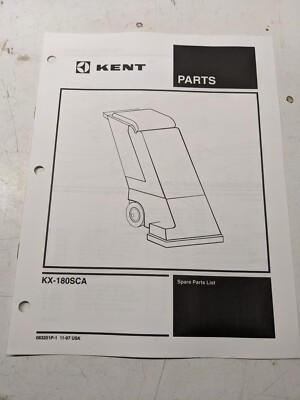 #ad KENT SPARE PARTS MANUAL LIST BOOK KX 180SCA EUROCLEAN 1997 $14.99