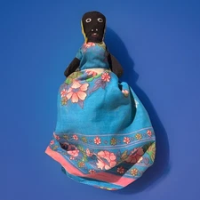 VTG TOPSY TURVY Black Americans CLOTH RAG DOLL Caribbean  Souvenir Reversible