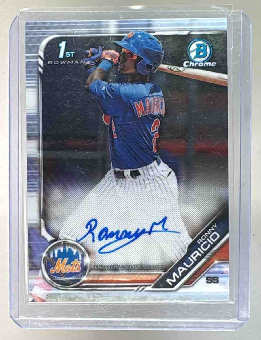 Ronny Mauricio 2019 Bowman Chrome #CPA-RM Auto 1st RC