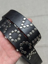 vintage Y2K black STUDDED belt 38 hot topic ROCK skate PUNK