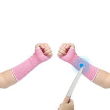 S Arm Protectors Sleeve Cut Resistant Sleeve with Thumb Hole Pink