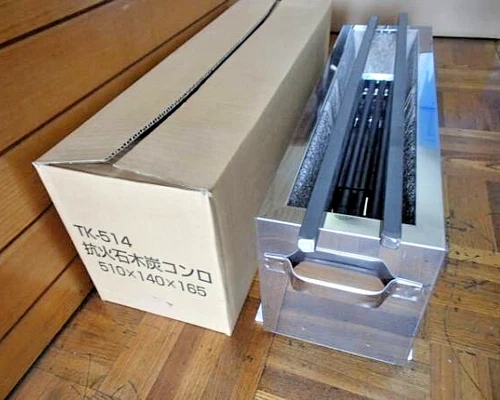 TERUHIME TK-514 Stainless Charcoal Grill Hibachi Konro Yakitori BBQ NEW Japan