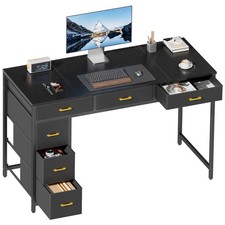120 cm Computer Desk with Storage Drawers, Home Office Desk,Work Table
