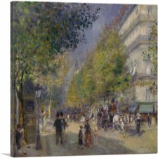 ARTCANVAS The Grands Boulevards 1875 Canvas Art Print by Pierre-Auguste Renoir