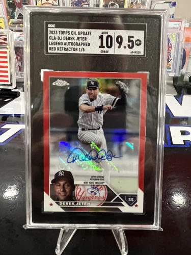 2023 Topps Chrome Update Derek Jeter Legend Auto Red Refractor 1/5 SGC 9.5
