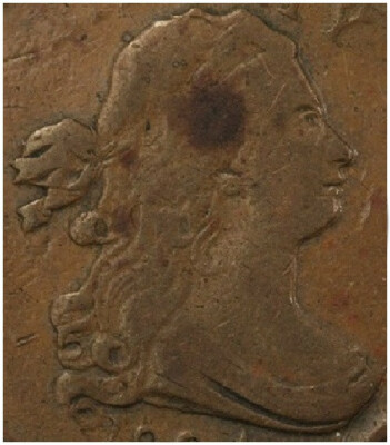 1804 1/2C HALF CENT USA DRAPED BUST MINT ERROR FINE DET. DOUBLE STRUCK ROTATION
