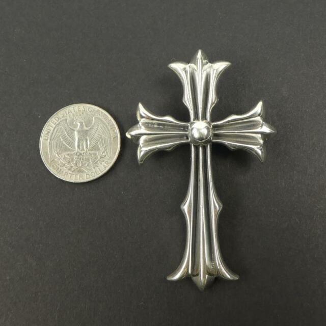 Classic Large Heavy Solid 925 Sterling Silver Cross Gothic Biker Men Pendant
