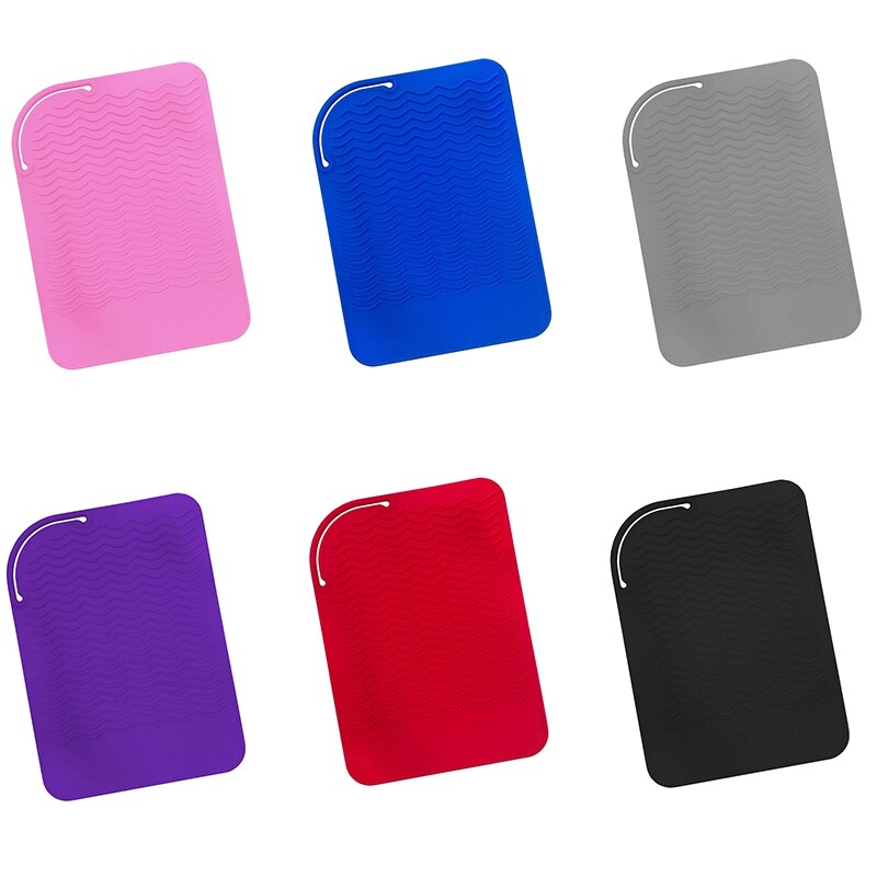 3X(Black Silicone Heat Resistant Travel Mat, Heat Pad for Hair