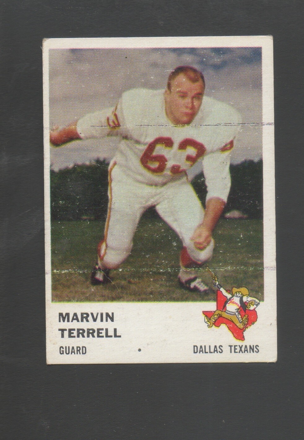Marvin Terrell #206 Football Cards 1961 Fleer trading card — raw and PSA graded price guide