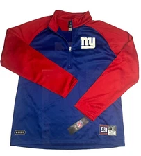 New Men's New York Giants Outerstuff O-Line Performance 1/4 Zip PO Fleece Top LG