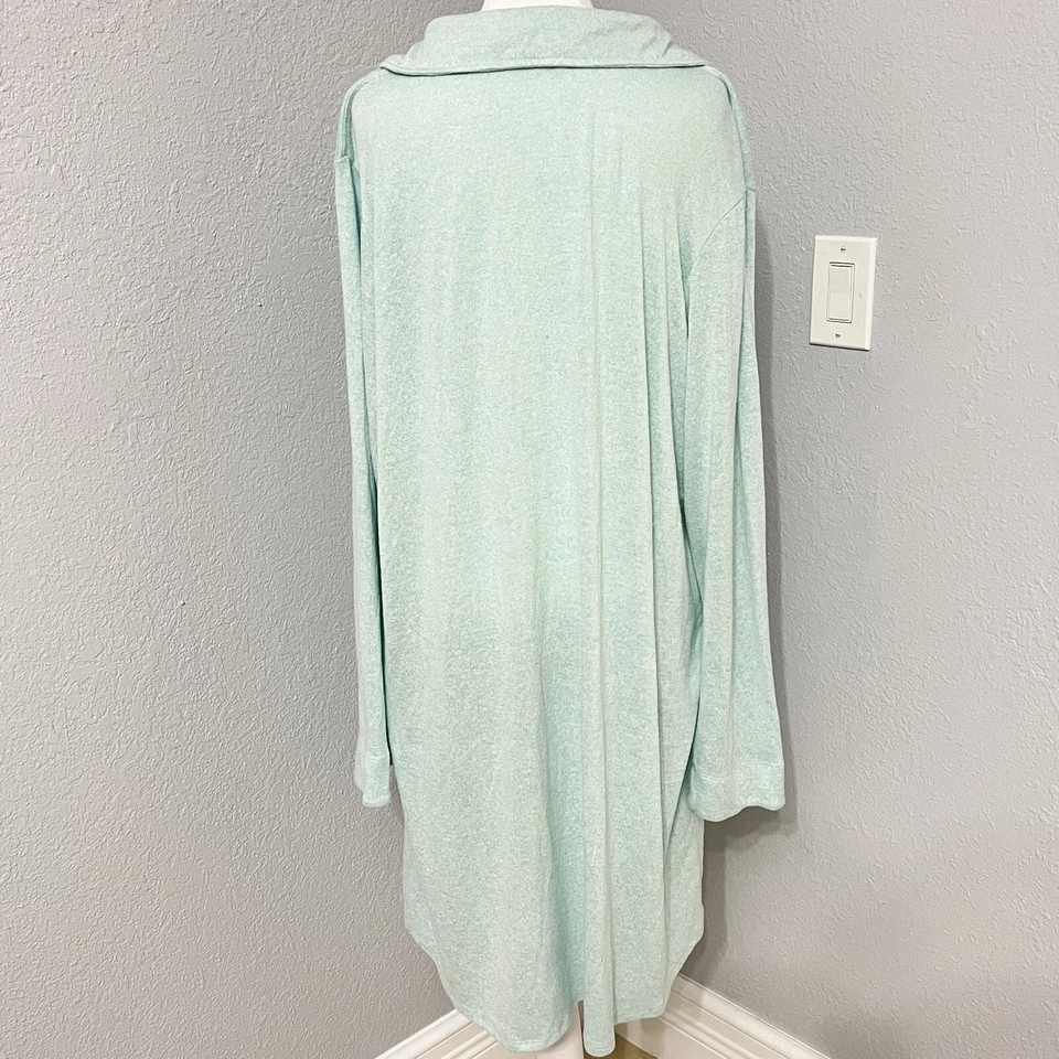 Soft Surroundings Nightgown Dress Cozy Soft Loungewear With Buttons Size XL - Image 2 of 4