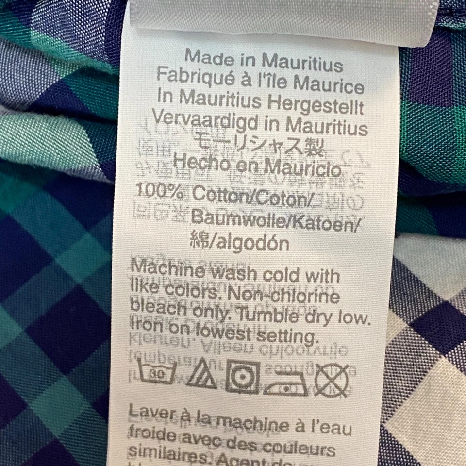 Camisa J Crew Crewcuts Niños 14 Verde Algodón a Cuadros Manga Larga Con Botones Foto 4 de 4