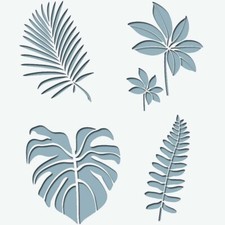 Set of tropical leaves stencils fern palm frond Monstera - WALL ART STENCIL