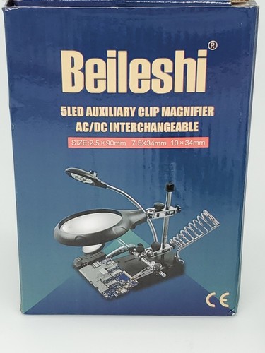 Beileshi 5LED Auxiliary Clip Magnifier AC/DC Interchangeable MG16129-C - Picture 9 of 11