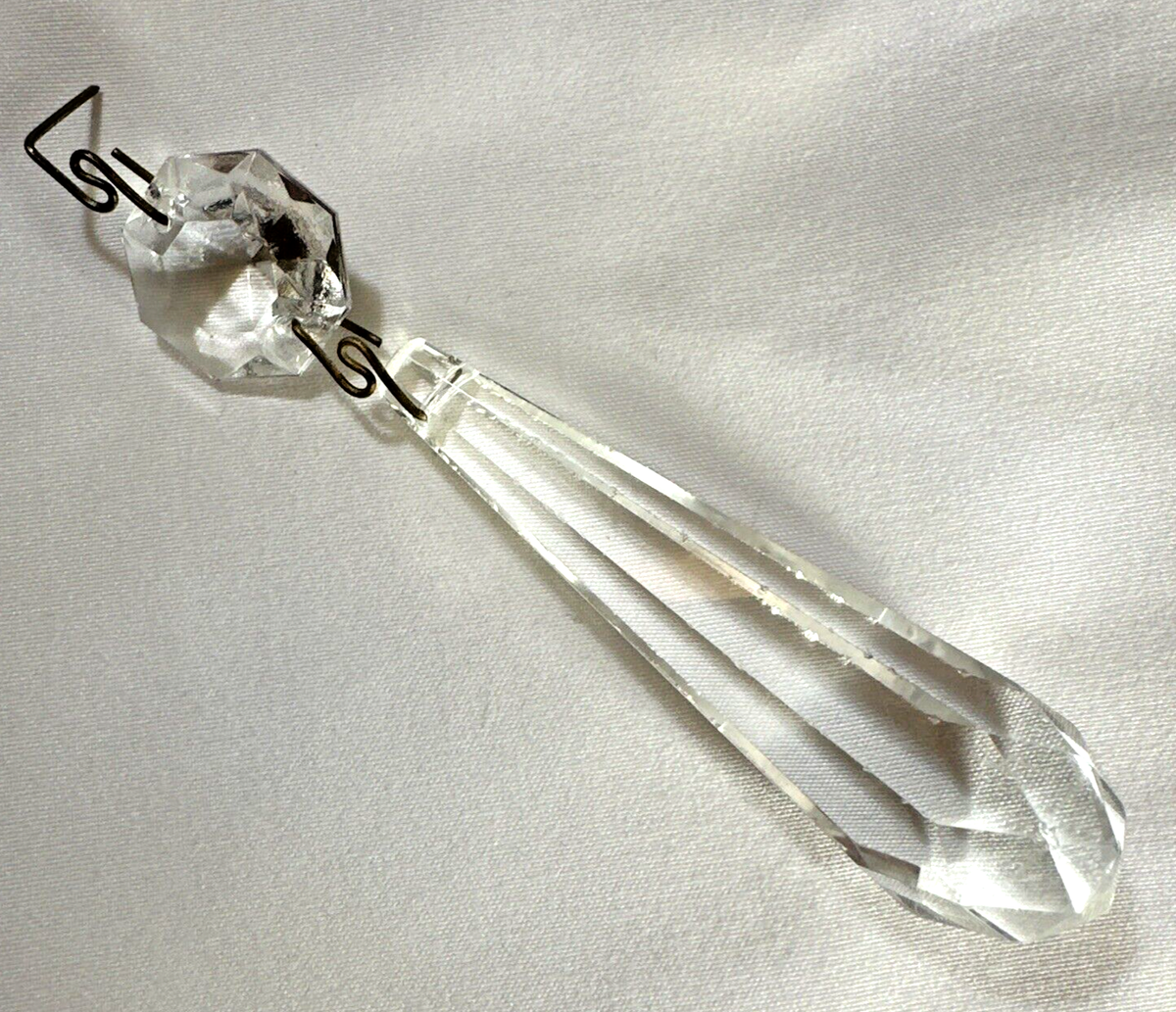 Antique Clear Cut Crystal Prisms Chandelier Lamp Parts Suncatcher