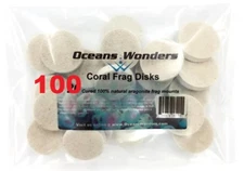 100  CURED REEF DISKS FOR LIVE CORAL FRAG PROPAGATION by OCEANS WONDERS