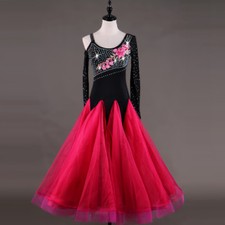 NEW Latin Ballroom Dance Dress Modern Salsa Waltz Standard Long Dress F306