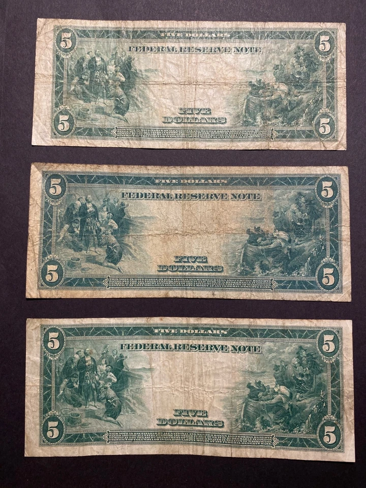 1914 $5 Large Size Five Dollar Note ✯ FRN Blue Seal Estate Rare ✯ - Image 3 of 3