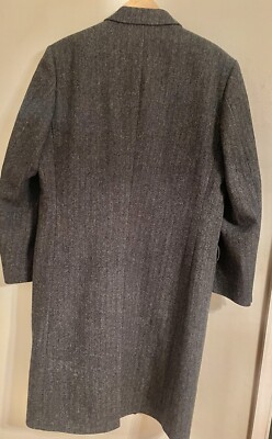 KYNOCH Scotland Coat 80s Vintage Pure Wool Overcoat Grey Mens Size