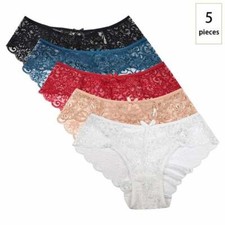 Ladies 5 Pack Mid Rise Floral Lace Underwear