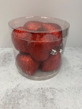 I pack 8 glitter red heart ornaments 2.25" Valentine's Day decor