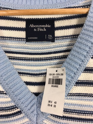 Abercrombie & Fitch Oversized Vest Tank Top Men's XXL Blue Striped (JF132F13) - Picture 6 of 17
