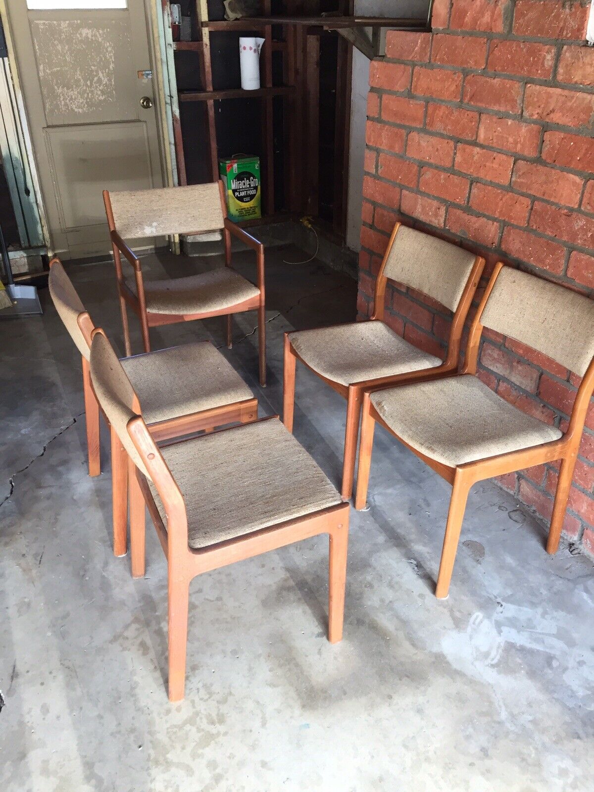 5 D Scan Mid Century Teak Wood Dining Chairs