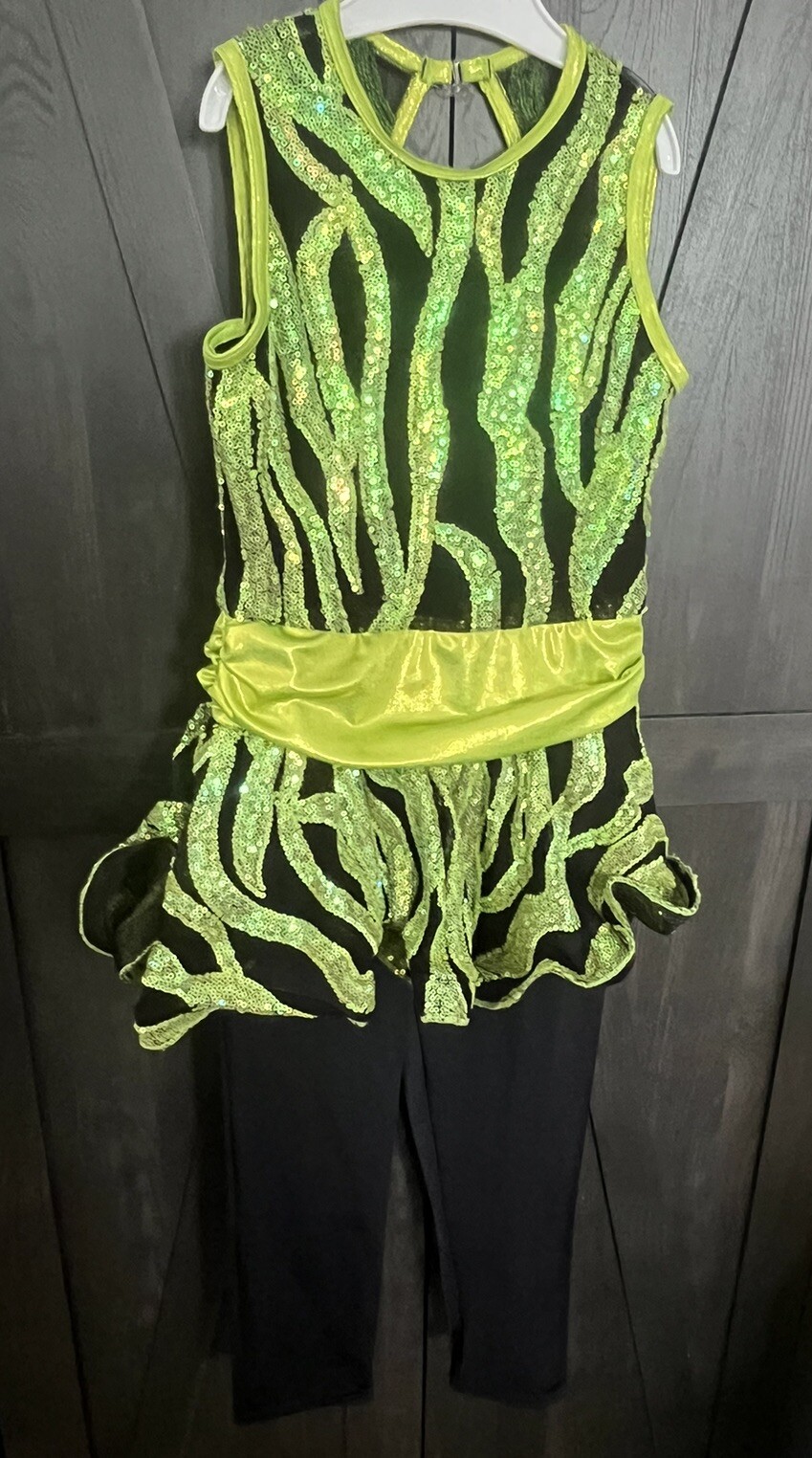 Girls Dance Costume Weissman Size MC Lime Green - image 8