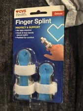 2pk New CVS Health Finger Splint Deluxe Finger Immobilizing Splint Medium