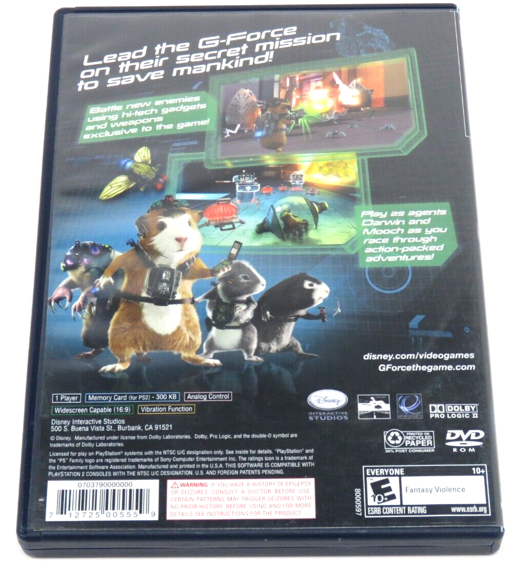 G-Force (PlayStation 2, 2009) PS2 Disney Interactive (Case, DVD