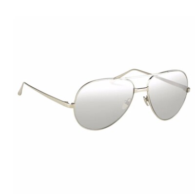 Linda Farrow 128 C12 Sonnenbrille Weißgold Made in Japan