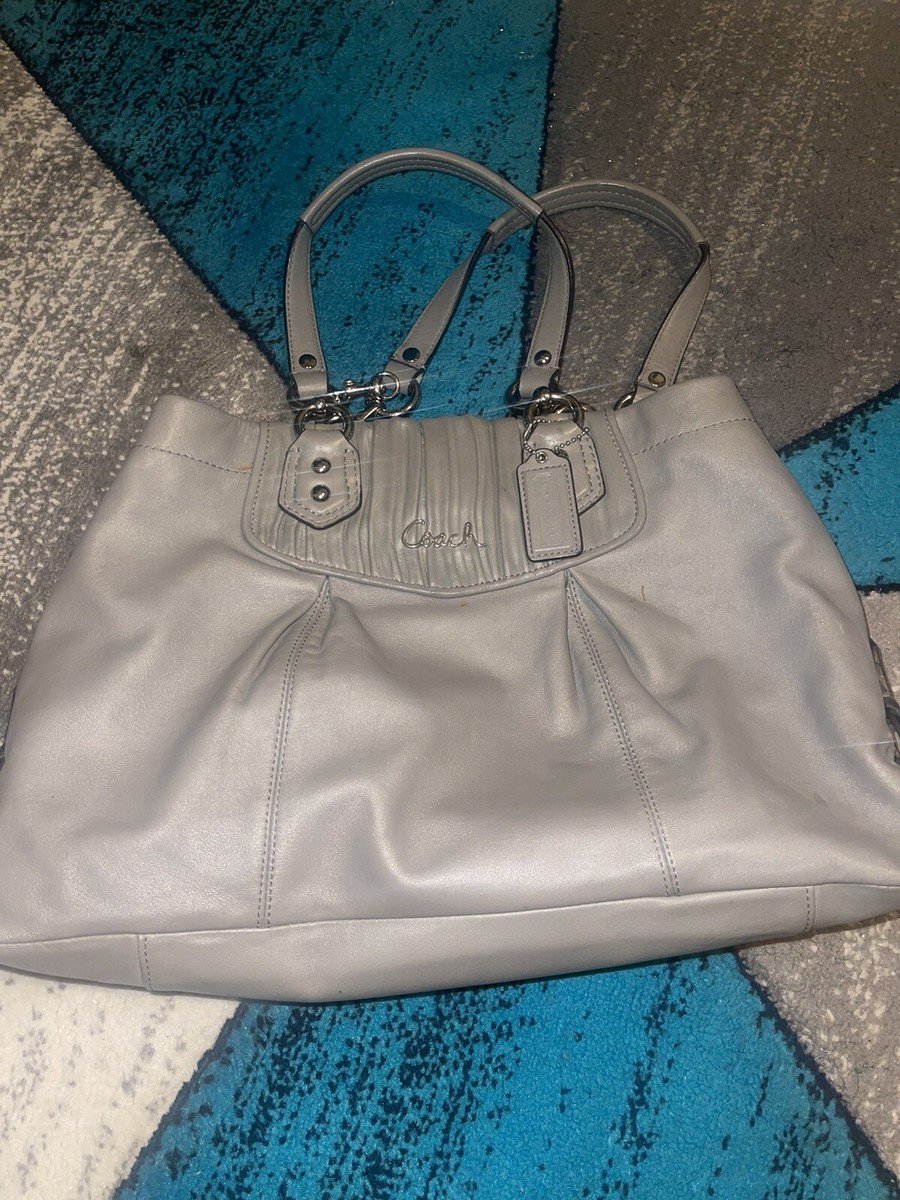 Coach Ashley Satchel Shoulder Bag Purse F19425 Gray Gathered