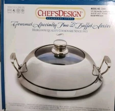 Chefs Design Stainless Steel Gourmet Specialty Pan & Server With Lid Model 2360
