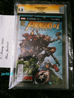 AVENGERS ASSEMBLE 1 CGC 9.8 STAN LEE SS SPIDERMAN 1 BLACK WIDOW