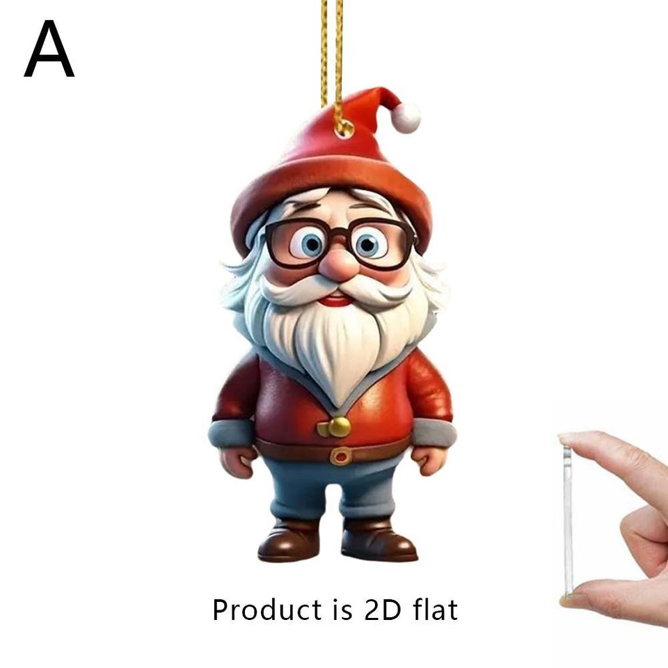 Acrylic Christmas Character Pendant Car Hanging Decoration Xmas Tree