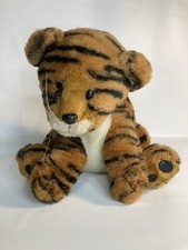 Vintage Orange Tiger Cub Sitting Plush Stuffed Animal 10