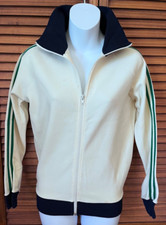 clean VTG 70's Zwickel warm up track jacket white full zip 100 Nylon womens S M