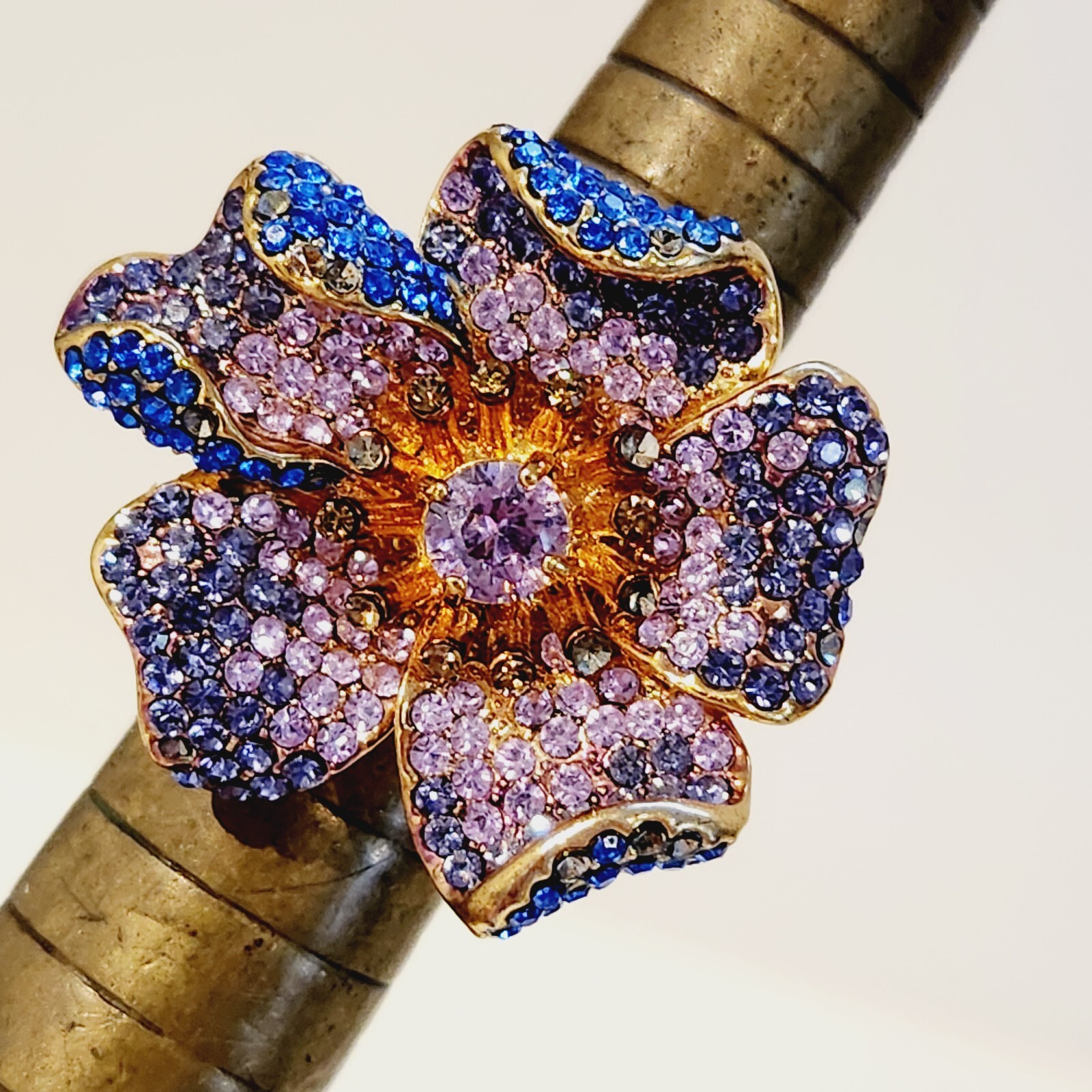 Huge Flower Cocktail Statement Ring - Rhinestone … - image 5